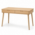 Bureau scandinave chêne clair avec deux tiroirs 120x60x75 cm
