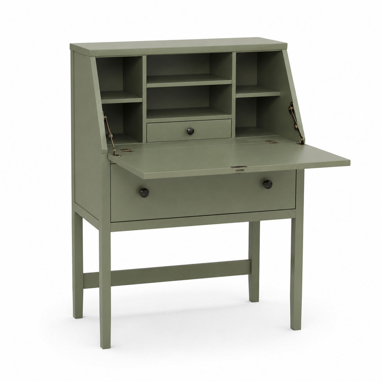Bureau secrétaire vert sauge avec abattant 90x45x120 cm