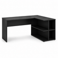 Bureau en angle réversible noir mat avec rangement 150x120x75 cm