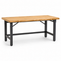 Bureau atelier pin massif et acier anthracite 160x70x75 cm
