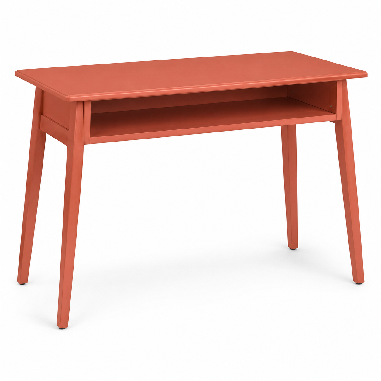 Bureau compact terracotta avec tablette basse 95x48x74 cm