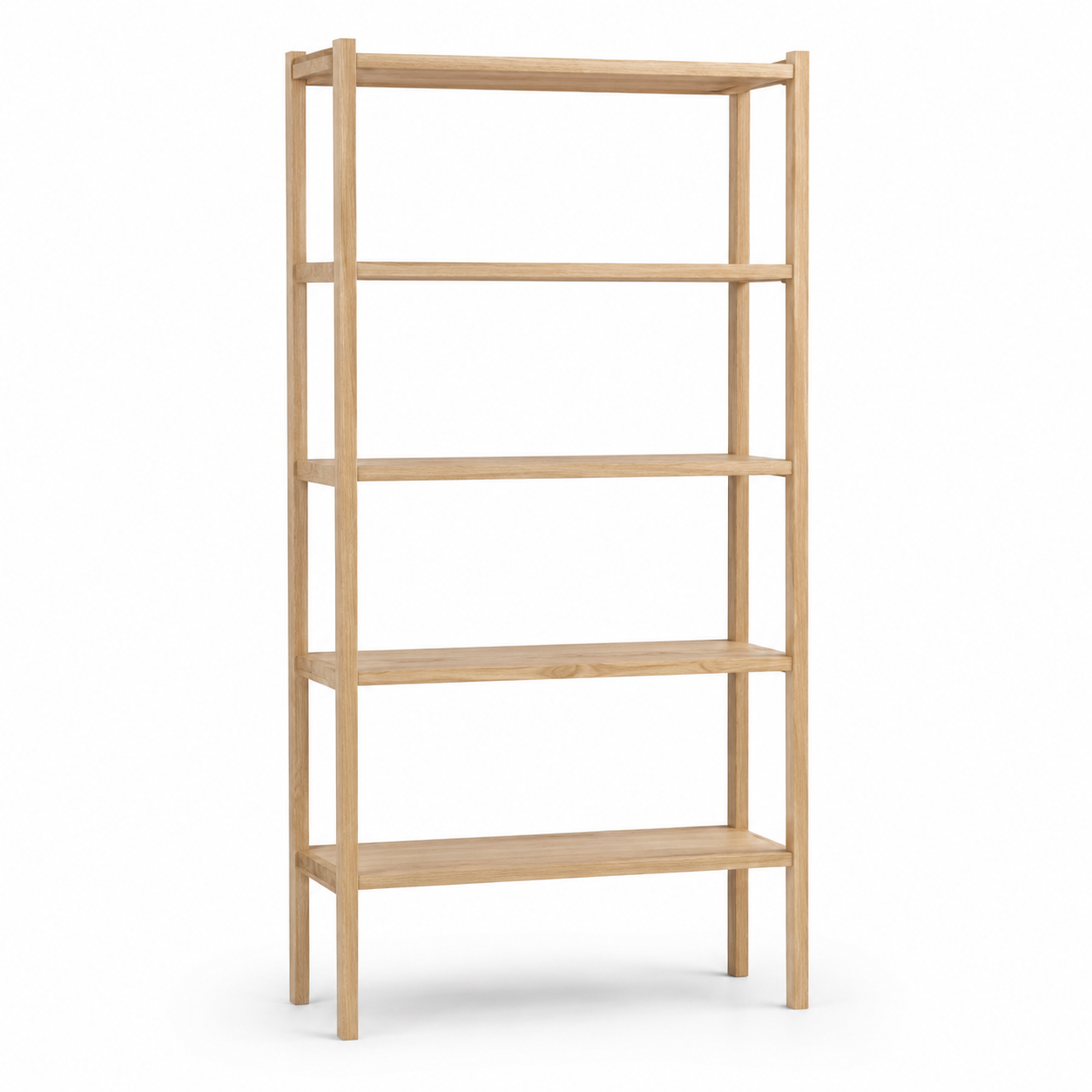 Bibliothèque scandinave chêne clair à cinq niveaux 80x30x180 cm