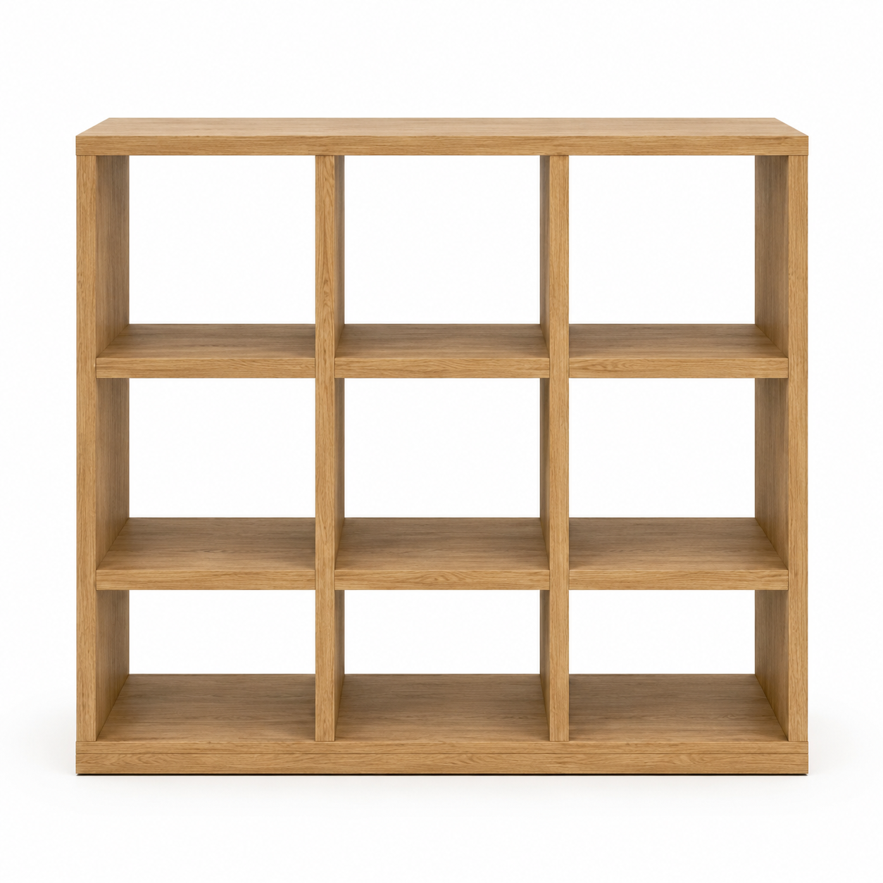 Bibliothèque modulable chêne naturel à neuf cases 110x30x110 cm