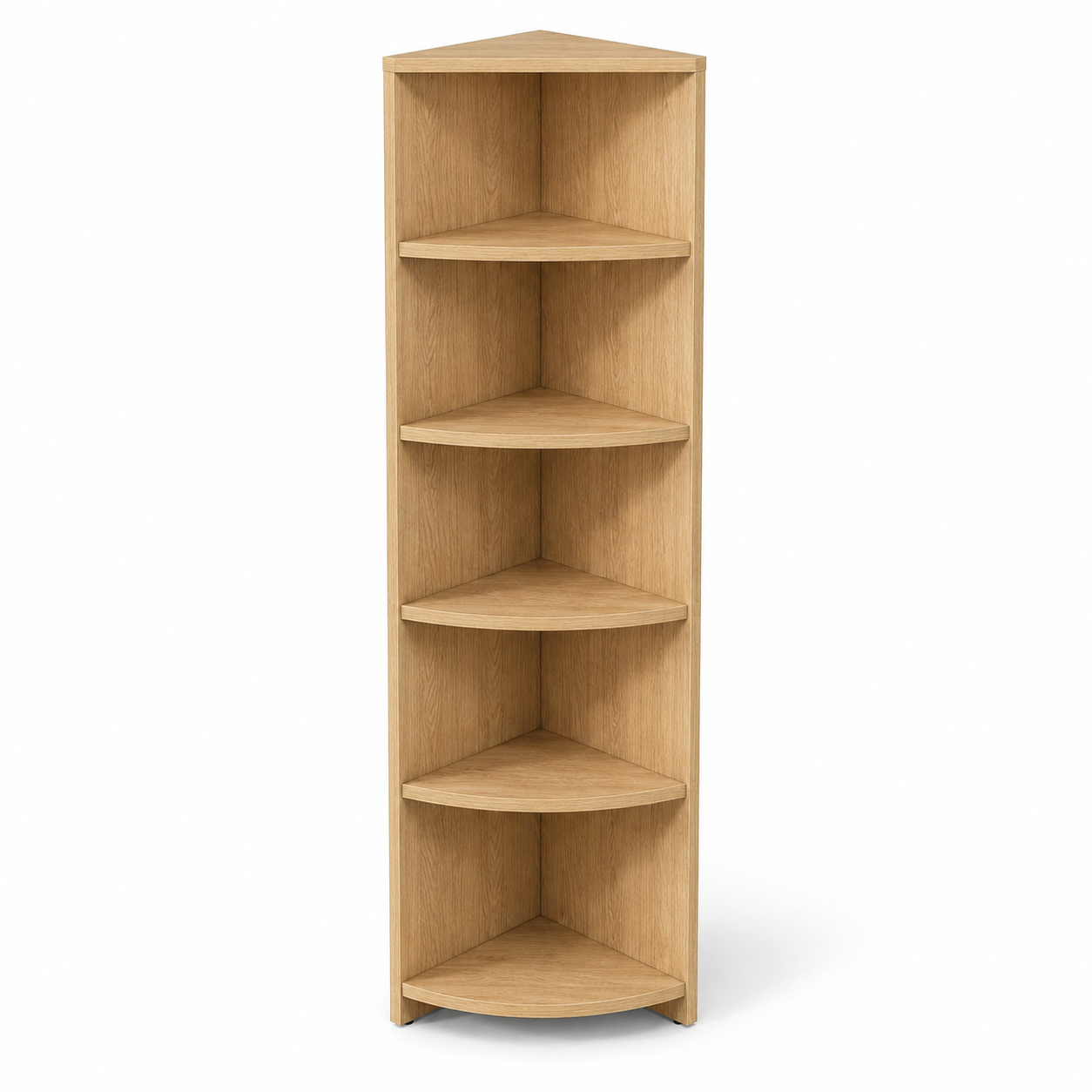Bibliothèque de coin chêne clair à cinq plateaux 40x40x180 cm
