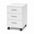 Caisson de bureau blanc à trois tiroirs sur roulettes 40x50x60 cm