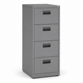 Classeur vertical métal gris à quatre tiroirs 47x62x132 cm