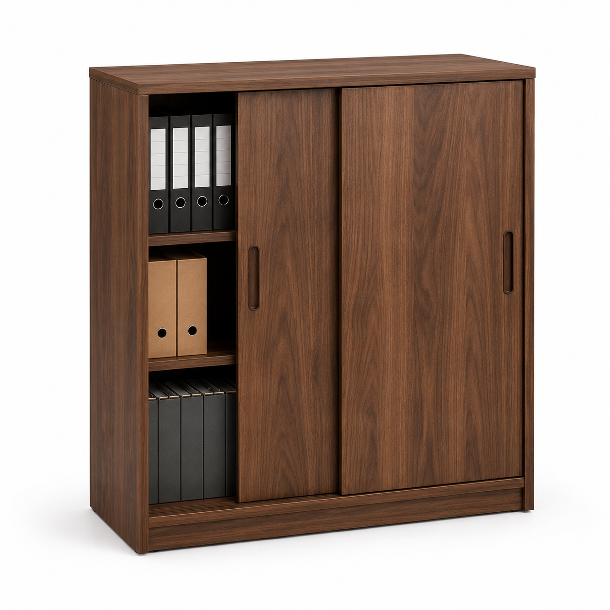 Armoire de classement noyer à portes coulissantes 100x42x110 cm