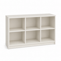 Meuble bas de rangement blanc cassé à six cases 120x35x75 cm