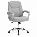 Fauteuil de bureau gris clair en tissu avec accoudoirs 66x68x98-108 cm