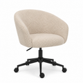 Chaise de bureau beige bouclé avec base noire 60x62x82-92 cm