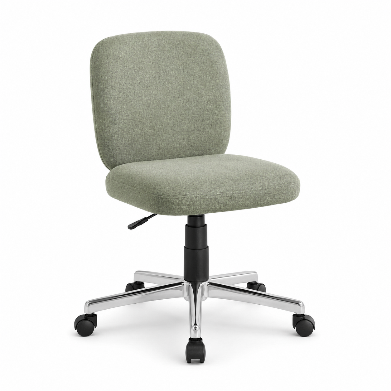 Chaise de bureau vert sauge pivotante sans accoudoirs 56x58x80-90 cm