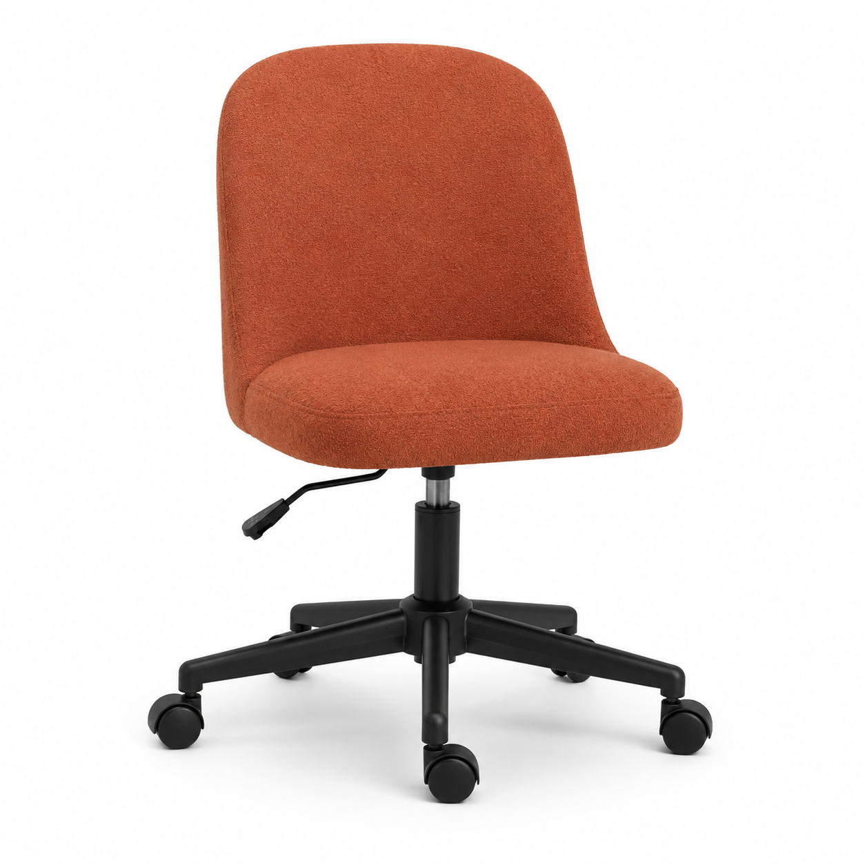Chaise de bureau compacte terracotta à dossier courbé 58x60x84-94 cm