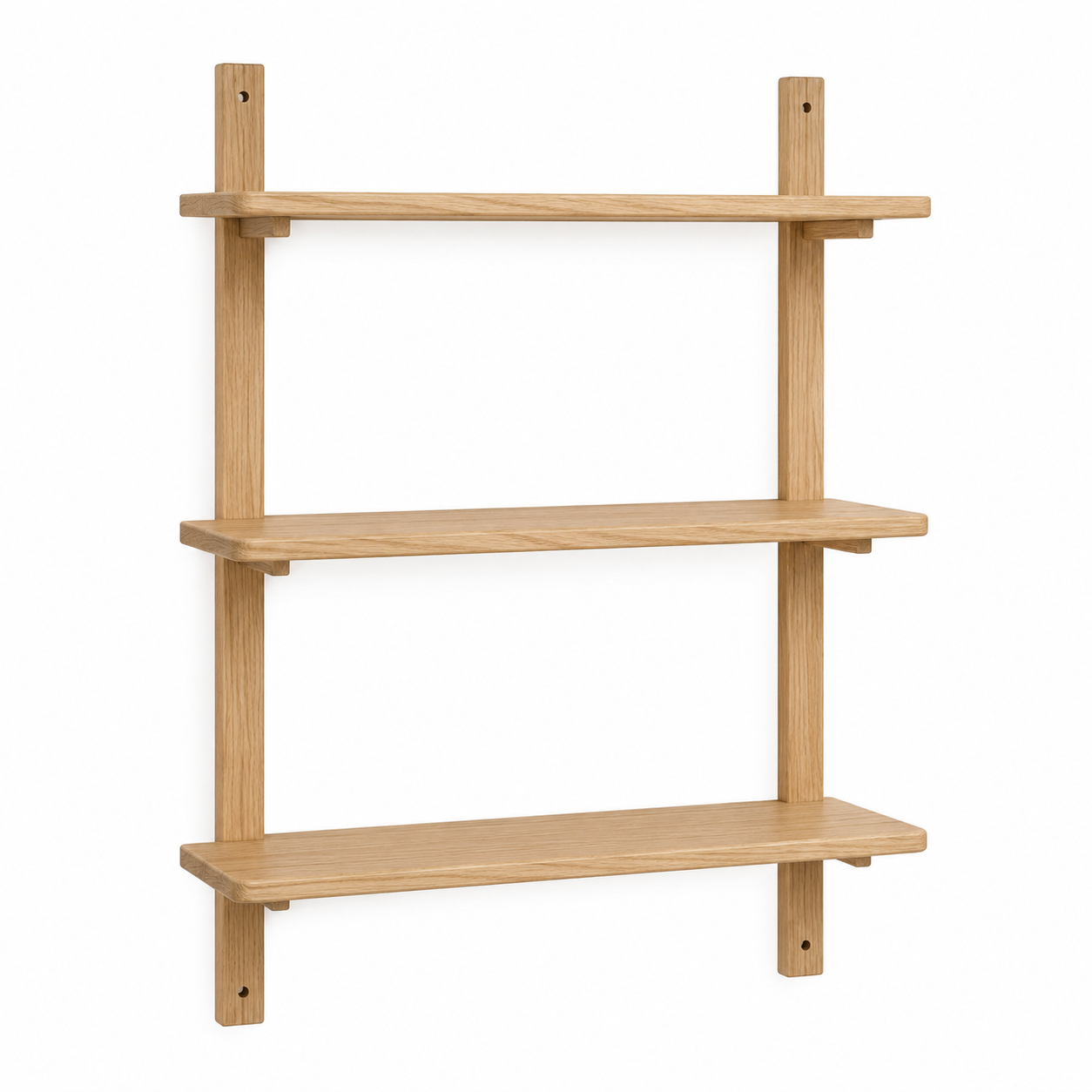 Étagère murale chêne clair à trois niveaux 60x18x75 cm