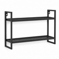 Étagère murale noire en métal à deux plateaux 70x20x45 cm