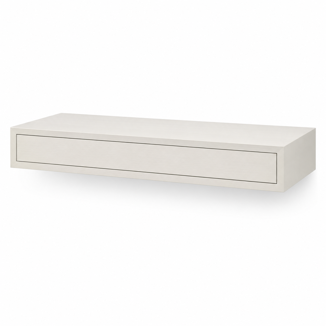 Étagère flottante blanc cassé avec tiroir 80x24x12 cm