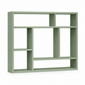 Étagère murale vert sauge à compartiments 90x20x60 cm