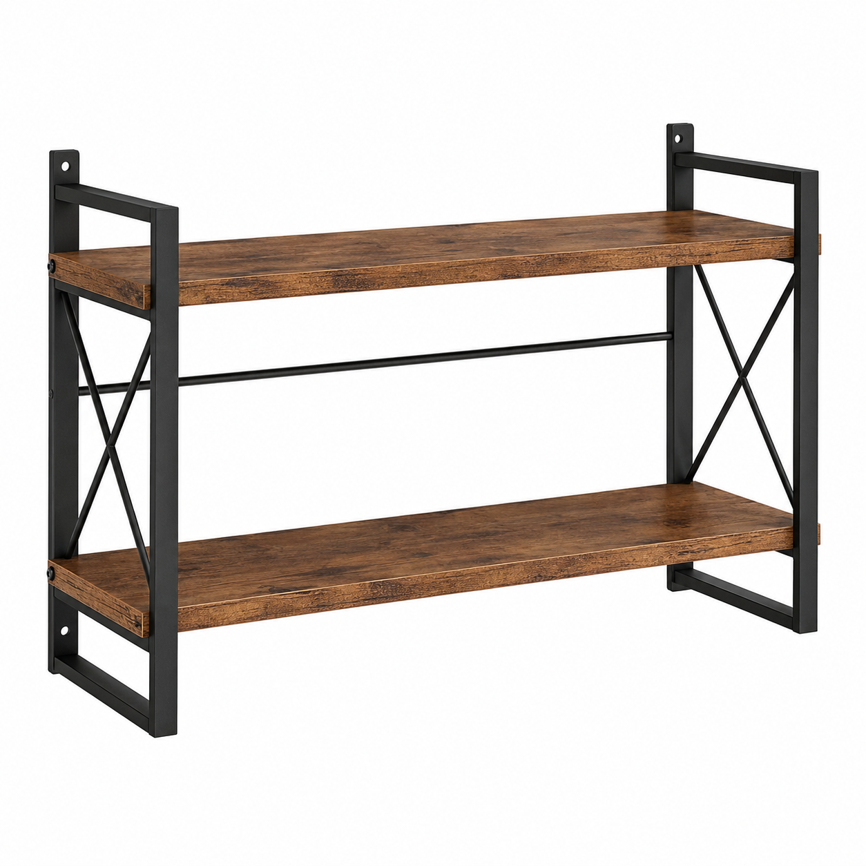 Étagère murale industrielle bois et métal 100x22x55 cm